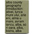 Alba County Geography Introduction: Jidvei, Lunca Mure Ului, Arie Eni, Alma U Mare, Avram Iancu, Alba, Sc Ri Oara, Alba, Bistra, Alba