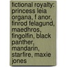 Fictional Royalty: Princess Leia Organa, F Anor, Finrod Felagund, Maedhros, Fingolfin, Black Panther, Mandarin, Starfire, Maxie Jones by Source Wikipedia