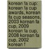 Korean Fa Cup: Korean Fa Cup Awards, Korean Fa Cup Seasons, 2003 Korean Fa Cup, 2009 Korean Fa Cup, 2008 Korean Fa Cup, 2002 Korean F