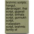 Brahmic Scripts: Hangul, Devanagari, Thai Script, Gujarati Script, Sinhala Script, Gurmukh Script, Malayalam Script, Brahmic Family Of