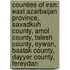 Counties Of Iran: East Azarbaijan Province, Savadkuh County, Amol County, Talesh County, Eywan, Bastak County, Dayyer County, Fereydan