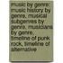 Music By Genre: Music History By Genre, Musical Subgenres By Genre, Musicians By Genre, Timeline Of Punk Rock, Timeline Of Alternative