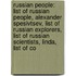 Russian People: List Of Russian People, Alexander Spesivtsev, List Of Russian Explorers, List Of Russian Scientists, Linda, List Of Co