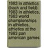 1983 In Athletics (Track And Field): 1983 In Athletics, 1983 World Championships In Athletics, Athletics At The 1983 Pan American Games