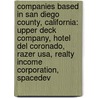 Companies Based In San Diego County, California: Upper Deck Company, Hotel Del Coronado, Razer Usa, Realty Income Corporation, Spacedev door Books Llc