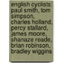 English Cyclists: Paul Smith, Tom Simpson, Charles Holland, Percy Stallard, James Moore, Shanaze Reade, Brian Robinson, Bradley Wiggins