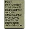 Family Communication In Adolescents Diagnosed With Comorbid Attention Deficit Hyperactivity Disorder And Oppositional Defiant Disorder. by David V. Kotarsky