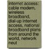 Internet Access: Cable Modem, Wireless Broadband, Dial-Up Internet Access, National Broadband Plans From Around The World, Network Neut