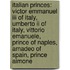Italian Princes: Victor Emmanuel Iii Of Italy, Umberto Ii Of Italy, Vittorio Emanuele, Prince Of Naples, Amadeo Of Spain, Prince Aimone