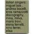 Italian Singers: Miguel Bos , Andrea Bocelli, Eros Ramazzotti Discography, Mina, Milva, Mario Trevi, Elena Ferretti, Nino Ferrer, Elisa