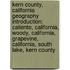 Kern County, California Geography Introduction: Caliente, California, Woody, California, Grapevine, California, South Lake, Kern County
