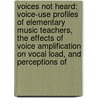 Voices Not Heard: Voice-Use Profiles Of Elementary Music Teachers, The Effects Of Voice Amplification On Vocal Load, And Perceptions Of door Sharon L. Morrow