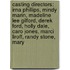 Casting Directors: Irna Phillips, Mindy Marin, Madeline Lee Gilford, Derek Ford, Holly Dale, Caro Jones, Marci Liroff, Randy Stone, Mary