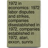 1972 In Economics: 1972 Labor Disputes And Strikes, Companies Disestablished In 1972, Companies Established In 1972, Atari, Exxon, Sunris by Books Llc