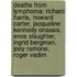 Deaths From Lymphoma: Richard Harris, Howard Carter, Jacqueline Kennedy Onassis, Enos Slaughter, Ingrid Bergman, Joey Ramone, Roger Vadim