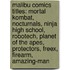 Malibu Comics Titles: Mortal Kombat, Nocturnals, Ninja High School, Robotech, Planet Of The Apes, Protectors, Freex, Firearm, Amazing-Man