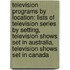 Television Programs By Location: Lists Of Television Series By Setting, Television Shows Set In Australia, Television Shows Set In Canada