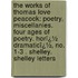the Works of Thomas Love Peacock: Poetry. Miscellanies. Four Ages of Poetry. Horï¿½ Dramaticï¿½, No. 1-3 . Shelley. Shelley Letters