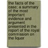The Facts of the Case; A Summary of the Most Important Evidence and Argument Presented in the Report of the Royal Commission on the Liquor