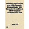 Companies Disestablished In The 1930S: Companies Disestablished In 1930, Companies Disestablished In 1931, Companies Disestablished In 1932 door Books Llc