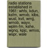 Radio Stations Established In 1961: Whfs, Kdun, Ksfm, Wmxb, Klbs, Wusl, Kvil, Wmjj, Wmob, Wayv, Wplm-Fm, Kshe, Wgnq, Kpjc, Wmxs, Wspr, Wale door Books Llc