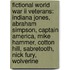Fictional World War Ii Veterans: Indiana Jones, Abraham Simpson, Captain America, Mike Hammer, Cotton Hill, Sabretooth, Nick Fury, Wolverine