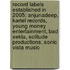 Record Labels Established In 2005: Anjunadeep, Kartel Records, Young Money Entertainment, Bad Sekta, Solitude Productions, Sonic Vista Music