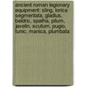Ancient Roman Legionary Equipment: Sling, Lorica Segmentata, Gladius, Baldric, Spatha, Pilum, Javelin, Scutum, Pugio, Tunic, Manica, Plumbata door Books Llc