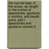 The Sacred Laws of the Aryas; As Taught in the School of Apastamba, Gautama, V Sishtha, and Baudh Yana. Part I Apastamba and Gautama Volume 2 door Friedrich Max Muller