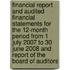 Financial Report And Audited Financial Statements For The 12-Month Period From 1 July 2007 To 30 June 2008 And Report Of The Board Of Auditors
