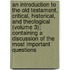 An Introduction To The Old Testament, Critical, Historical, And Theological (Volume 3); Containing A Discussion Of The Most Important Questions