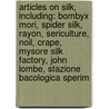 Articles On Silk, Including: Bombyx Mori, Spider Silk, Rayon, Sericulture, Noil, Crape, Mysore Silk Factory, John Lombe, Stazione Bacologica Sperim door Hephaestus Books