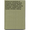 Articles On Economy Of Malaysia, Including: Bank Negara Malaysia, Islamic Banking In Malaysia, Bursa Malaysia, Hawker Centre, Mykad, Remisier, Ladang door Hephaestus Books