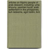 Articles On Filipino People Of Arab Descent, Including: Uma Khouny, Yasmien Kurdi, Arab Settlement In The Philippines, Kuh Ledesma, Agot Isidro, Toni by Hephaestus Books