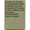 Articles On Mormon Fundamentalist Sects, Including: True And Living Church Of Jesus Christ Of Saints Of The Last Days, Fundamentalist Church Of Jesus door Hephaestus Books