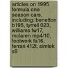 Articles On 1995 Formula One Season Cars, Including: Benetton B195, Tyrrell 023, Williams Fw17, Mclaren Mp4/10, Footwork Fa16, Ferrari 412T, Simtek S9 door Hephaestus Books