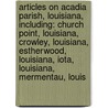 Articles On Acadia Parish, Louisiana, Including: Church Point, Louisiana, Crowley, Louisiana, Estherwood, Louisiana, Iota, Louisiana, Mermentau, Louis door Hephaestus Books