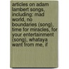 Articles On Adam Lambert Songs, Including: Mad World, No Boundaries (Song), Time For Miracles, For Your Entertainment (Song), Whataya Want From Me, If door Hephaestus Books
