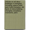 Articles On Art Deco Buildings In Shanghai, Including: Peace Hotel, Park Hotel Shanghai, Old Bank Of China Building, Shanghai, Broadway Mansions, Para door Hephaestus Books