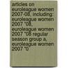 Articles On Euroleague Women 2007-08, Including: Euroleague Women 2007 "08, Euroleague Women 2007 "08 Regular Season Group A, Euroleague Women 2007 "0 door Hephaestus Books