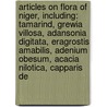 Articles On Flora Of Niger, Including: Tamarind, Grewia Villosa, Adansonia Digitata, Eragrostis Amabilis, Adenium Obesum, Acacia Nilotica, Capparis De door Hephaestus Books