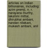 Articles On Indian Billionaires, Including: Azim Premji, N. R. Narayana Murthy, Lakshmi Mittal, Dhirubhai Ambani, Nandan Nilekani, Mukesh Ambani, Anil door Hephaestus Books