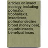 Articles On Insect Ecology, Including: Pollinator, Trophallaxis, Insectivore, Pollinator Decline, Brood (Honey Bee), Aquatic Insects, Beneficial Insec by Hephaestus Books