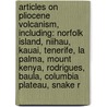 Articles On Pliocene Volcanism, Including: Norfolk Island, Niihau, Kauai, Tenerife, La Palma, Mount Kenya, Rodrigues, Baula, Columbia Plateau, Snake R by Hephaestus Books