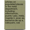 Articles On Populated Places In The Meta Department, Including: Villavicencio, Puerto L Pez, Meta, Mapirip N, Acac As, Barranca De Up A, Cabuyaro, Cas door Hephaestus Books