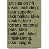 Articles On Rift Lakes, Including: Lake Superior, Lake Baikal, Lake Vostok, Lake Torrens National Park, Lake Balkhash, Lake Timiskaming, Lake Nipigon door Hephaestus Books