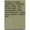 Articles On Slope Landforms, Including: Plain, Valley, Rock Shelter, Glen, Cliff, Escarpment, Butte, Mountain Pass, Mesa, Gully, Plateau, Coastal Plai door Hephaestus Books