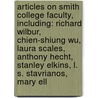 Articles On Smith College Faculty, Including: Richard Wilbur, Chien-Shiung Wu, Laura Scales, Anthony Hecht, Stanley Elkins, L. S. Stavrianos, Mary Ell door Hephaestus Books