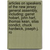 Articles On Speakers Of The New Jersey General Assembly, Including: Garret Hobart, John Hart, Thomas Kean, Silas Condict, Chuck Hardwick, Joseph J. Ro door Hephaestus Books