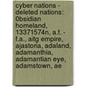 Cyber Nations - Deleted Nations: 0Bsidian Homeland, 13371574N, A.F. - F.A., Aitg Empire, Ajastoria, Adaland, Adamanthia, Adamantian Eye, Adamstown, Ae door Source Wikia